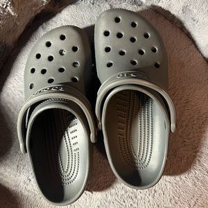 gently used gray crocs.